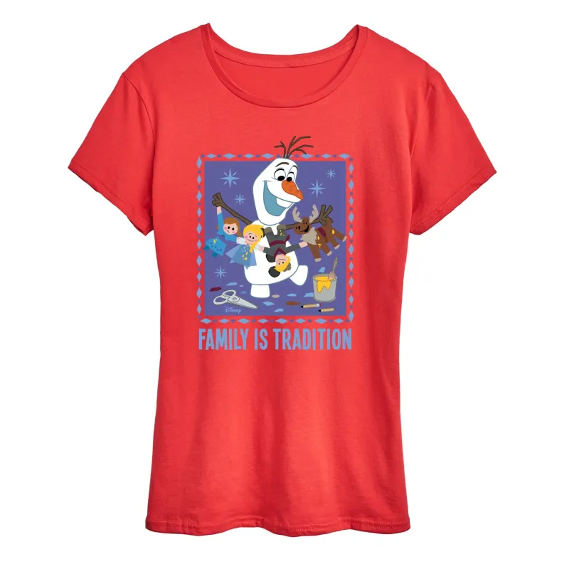 Frozen 2 - Olaf Family Is Tradition - Women's Short Sleeve Graphic T-Shirt made by Zulily