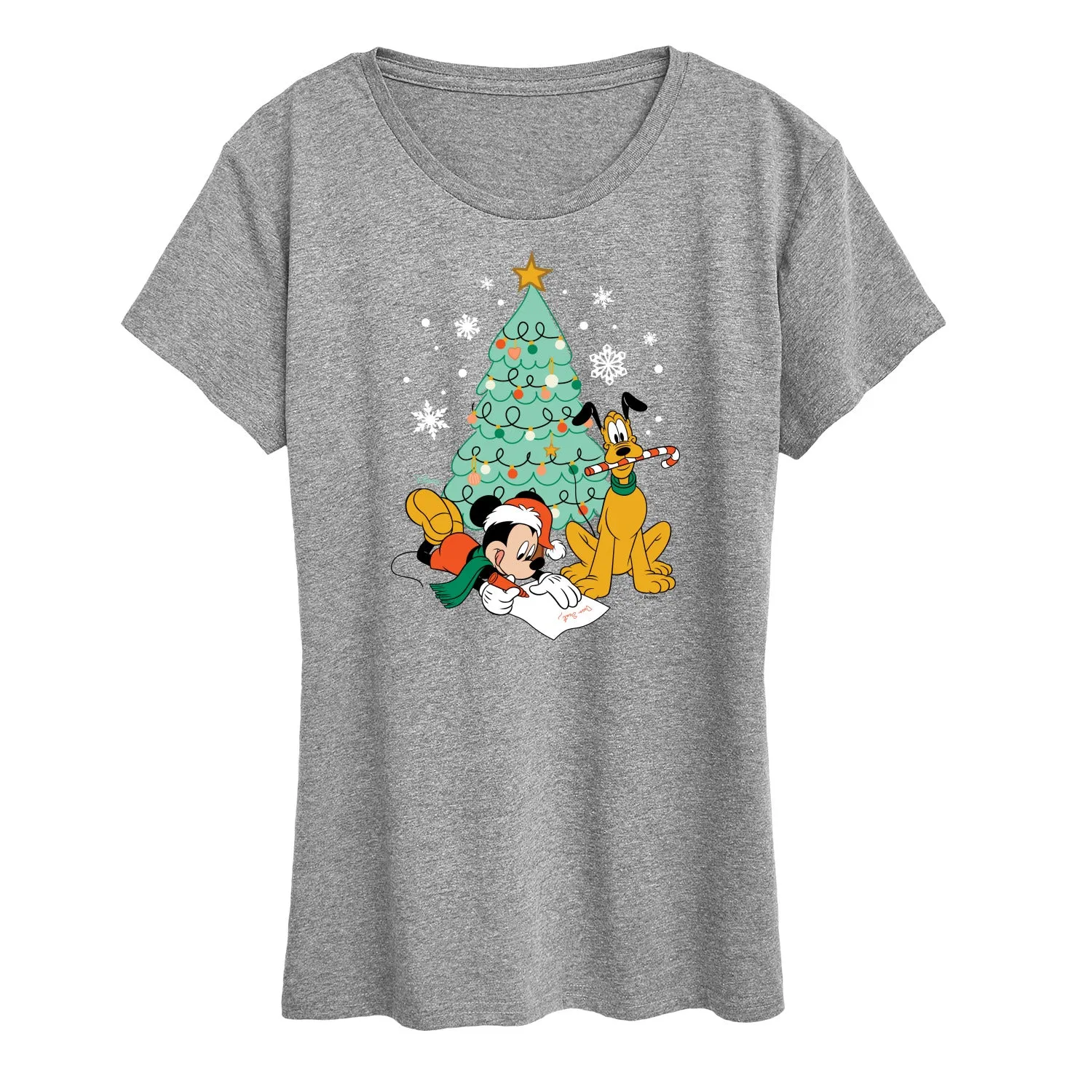 Disney - Mickey And Pluto Xmas Tree - Women's Short Sleeve Graphic T-Shirt sold by Zulily product image thumbnail 2