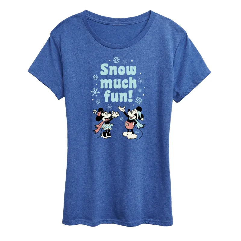 Disney - Snow Much Fun - Women's Short Sleeve Graphic T-Shirt sold by Zulily