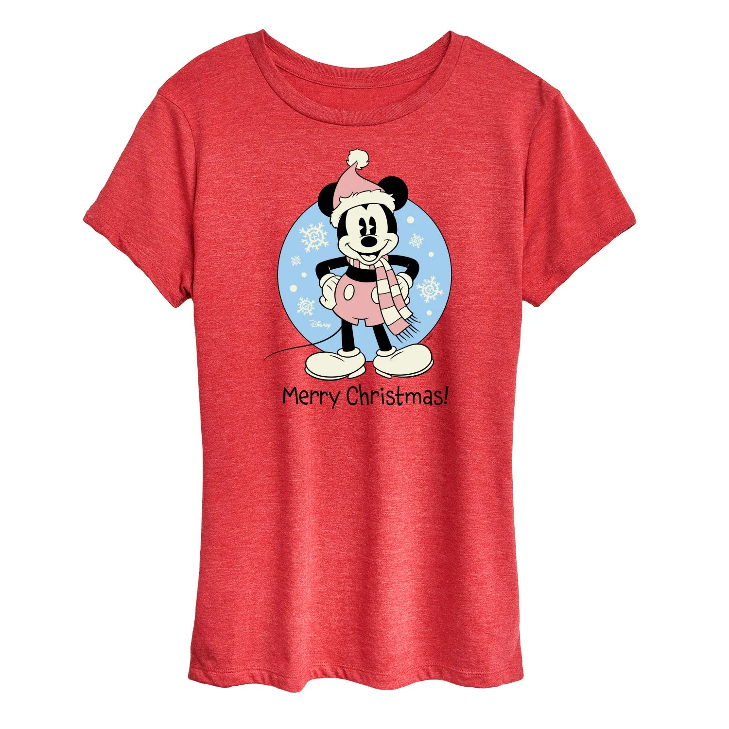 Disney - Mickey Merry Christmas - Women's Short Sleeve Graphic T-Shirt sold by Zulily