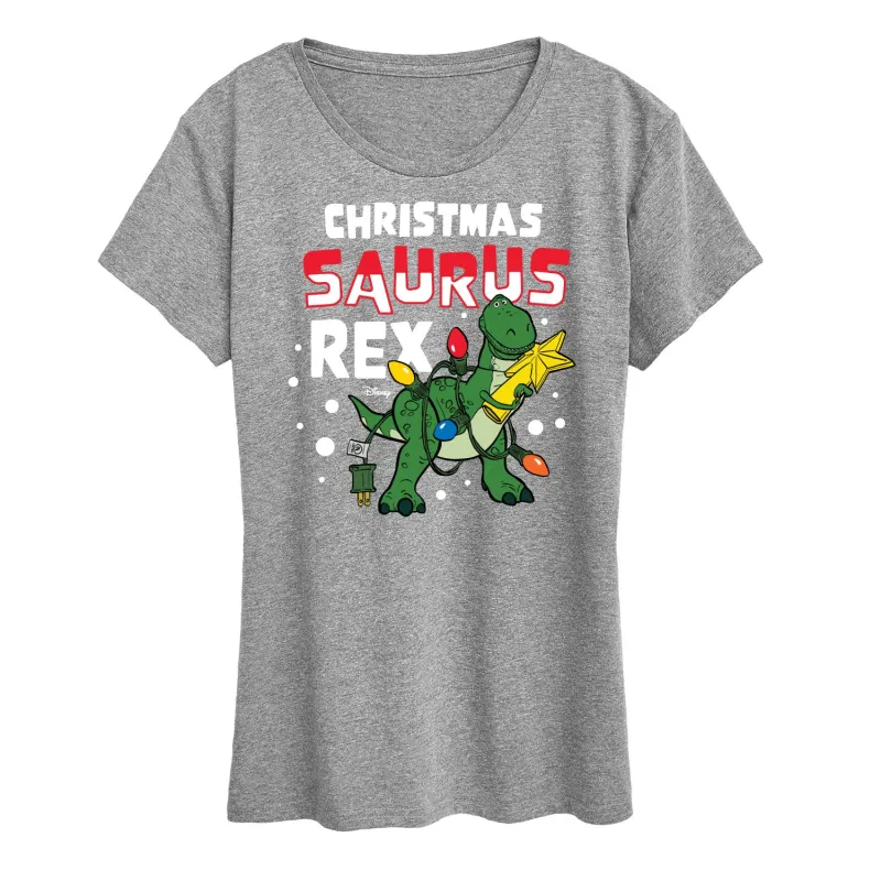 Toy Story - Christmas Saurus Rex - Women's Short Sleeve Graphic T-Shirt sold by Zulily