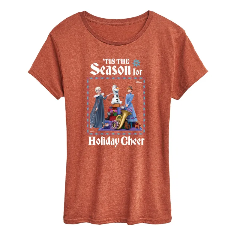 Frozen 2 - Tis The Season For Holiday Cheer - Women's Short Sleeve Graphic T-Shirt made by Zulily