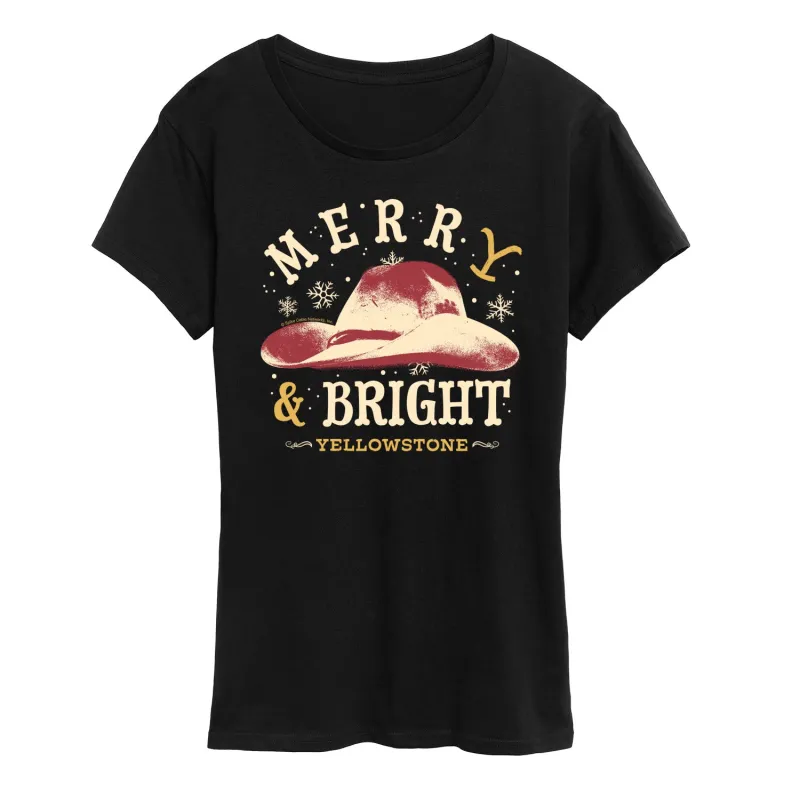 Yellowstone - Merry And Bright - Women's Short Sleeve Graphic T-Shirt sold by Zulily