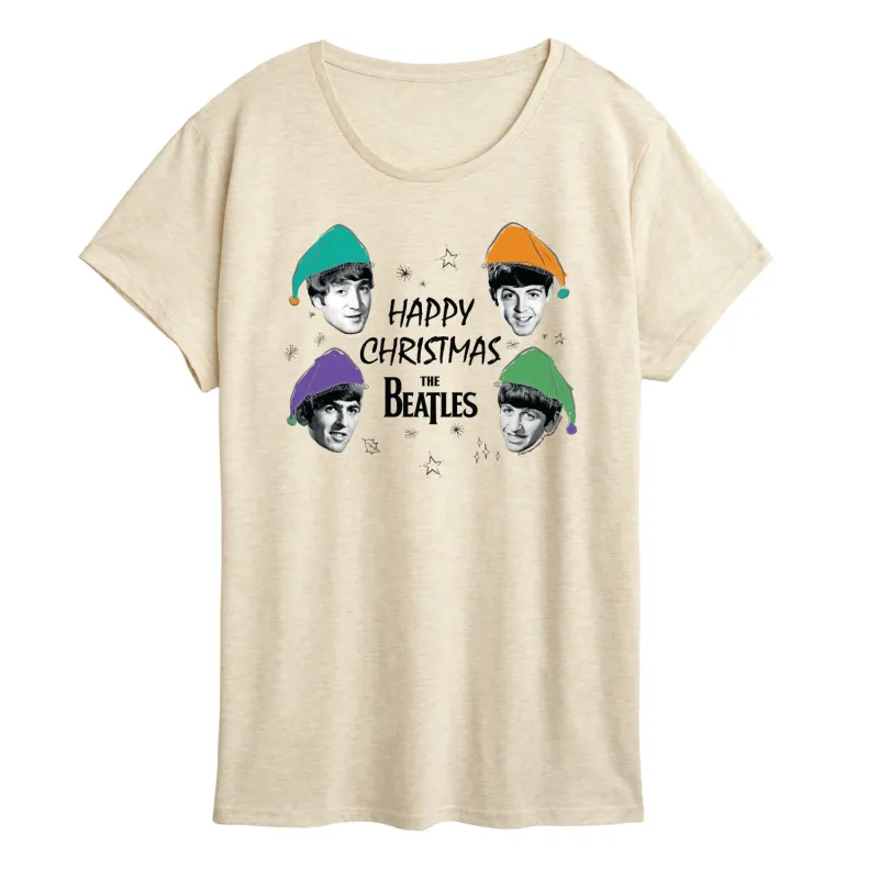 The Beatles - Happy Christmas - Women's Short Sleeve Graphic T-Shirt sold by Zulily