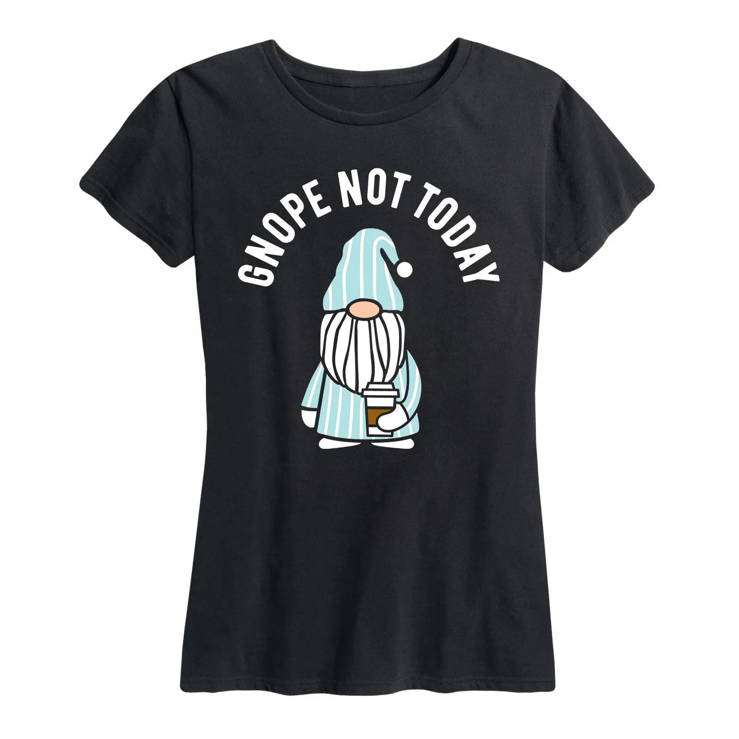 Instant Message - Gnope Not Today Sleepy Gnome - Women's Short Sleeve Graphic T-Shirt sold by Zulily
