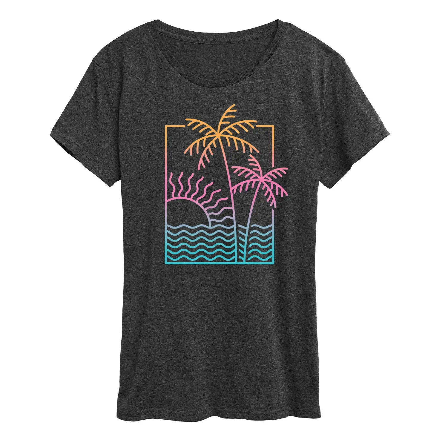 Instant Message - Line Drawing Sunset - Women's Short Sleeve Graphic T-Shirt sold by Zulily product image thumbnail 3