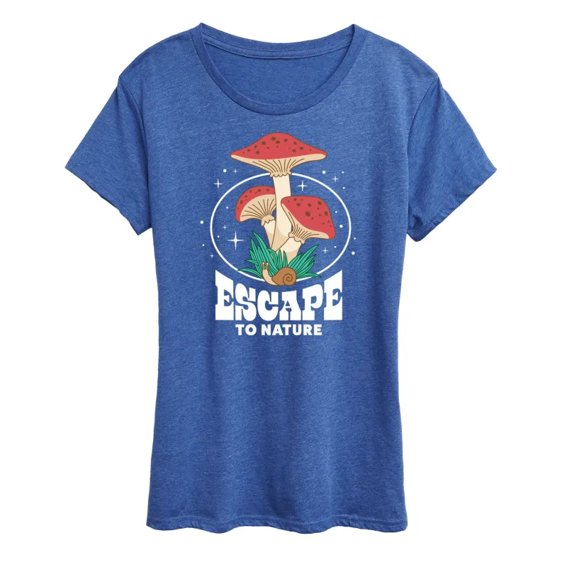 Instant Message - Escape to Nature - Blooming Mushrooms - Women's Short Sleeve Graphic T-Shirt sold by Zulily