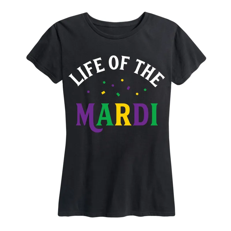 Instant Message - Life Of The Mardiouisiana Mardis Gras Drinking - Women's Short Sleeve Graphic T-Shirt sold by Zulily