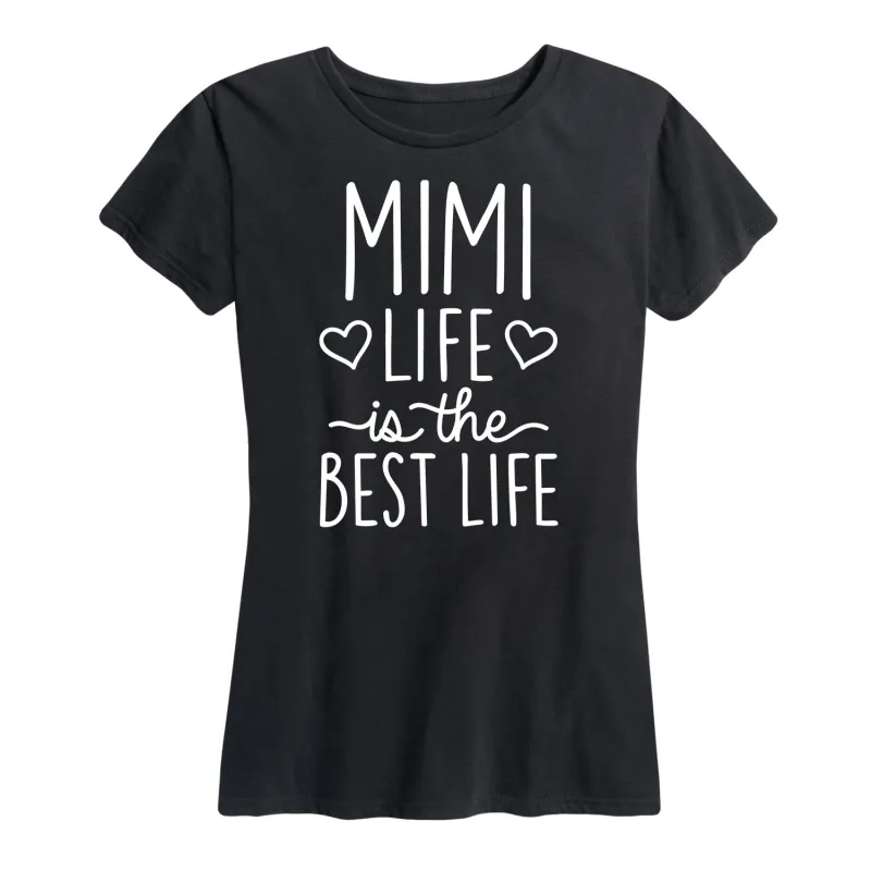 Instant Message - Mimi Life Is The Best Life Gift for Grandma - Women's Short Sleeve Graphic T-Shirt sold by Zulily