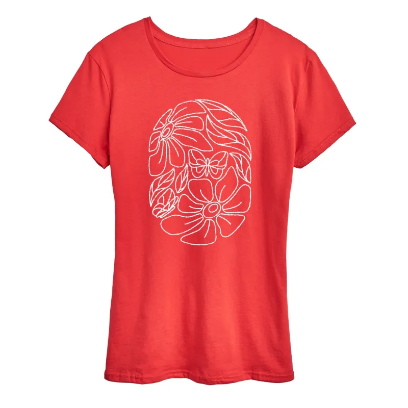 Instant Message - Flower Oval - Women's Short Sleeve Graphic T-Shirt sold by Zulily