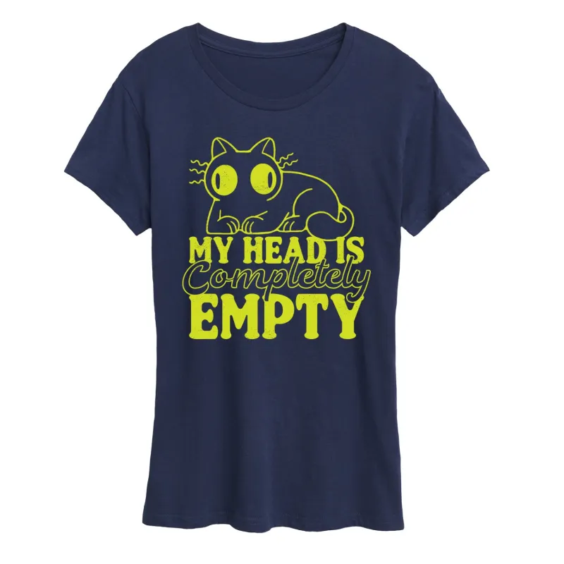 Instant Message - Cat Lovers - My Head Is Completely Empty - Women's Short Sleeve Graphic T-Shirt sold by Zulily