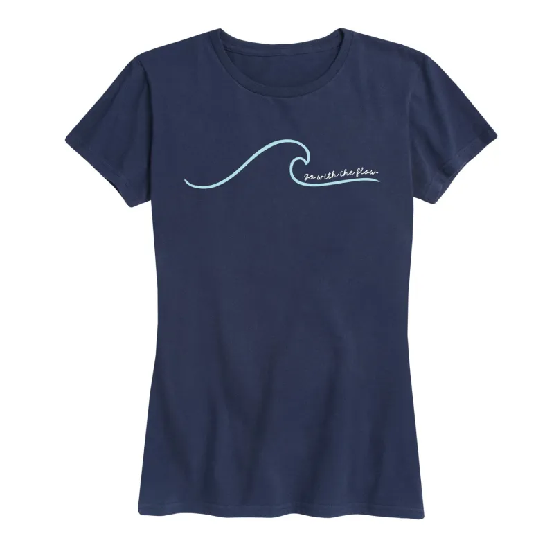 Instant Message - Go With The Flow Wave - Women's Short Sleeve Graphic T-Shirt sold by Zulily