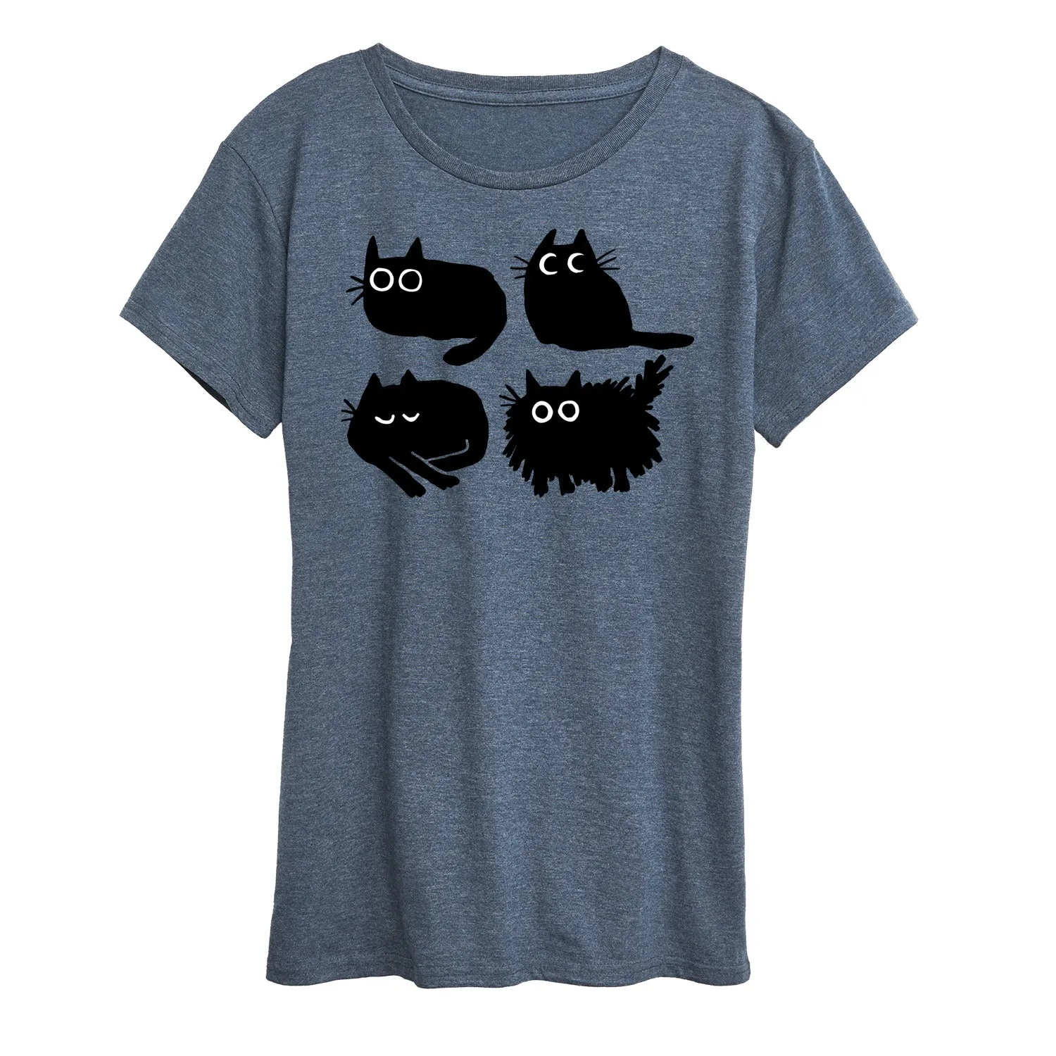 Instant Message - Sketched Black Cats - Women's Short Sleeve Graphic T-Shirt sold by Zulily product image thumbnail 3