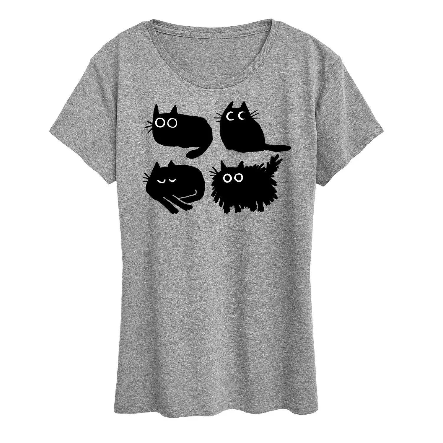 Instant Message - Sketched Black Cats - Women's Short Sleeve Graphic T-Shirt sold by Zulily product image thumbnail 4