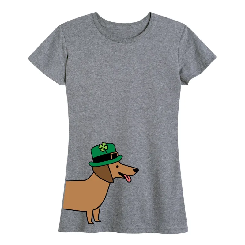 Instant Message - St. Patrick's Day Dachsund - Women's Short Sleeve Graphic T-Shirt made by Zulily