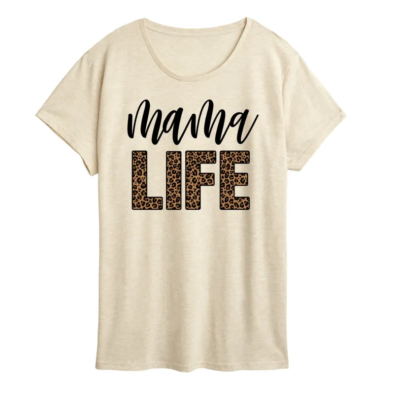 Instant Message - Mama Life Leopard - Women's Short Sleeve Graphic T-Shirt sold by Zulily