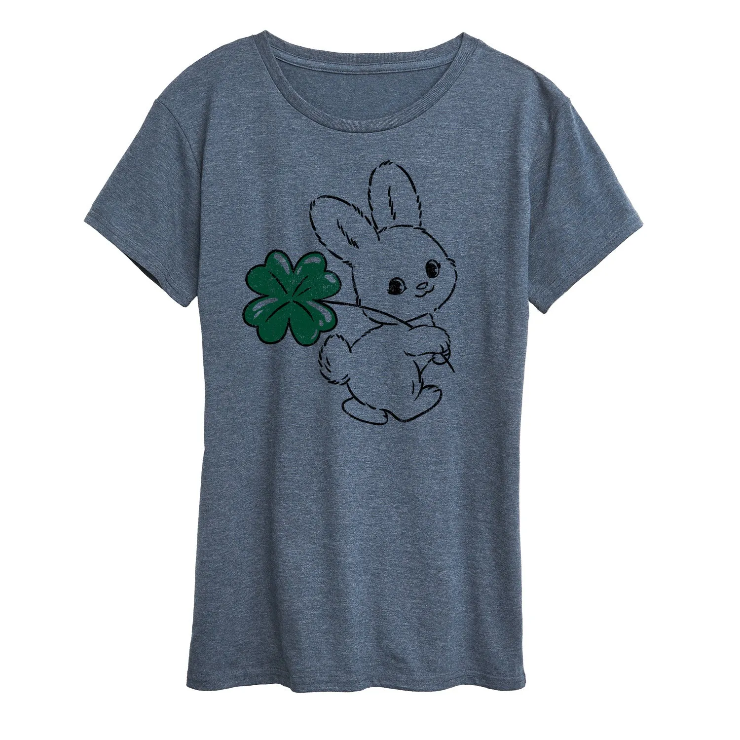 Instant Message - Bunny And Clover - Women's Short Sleeve Graphic T-Shirt sold by Zulily product image thumbnail 2