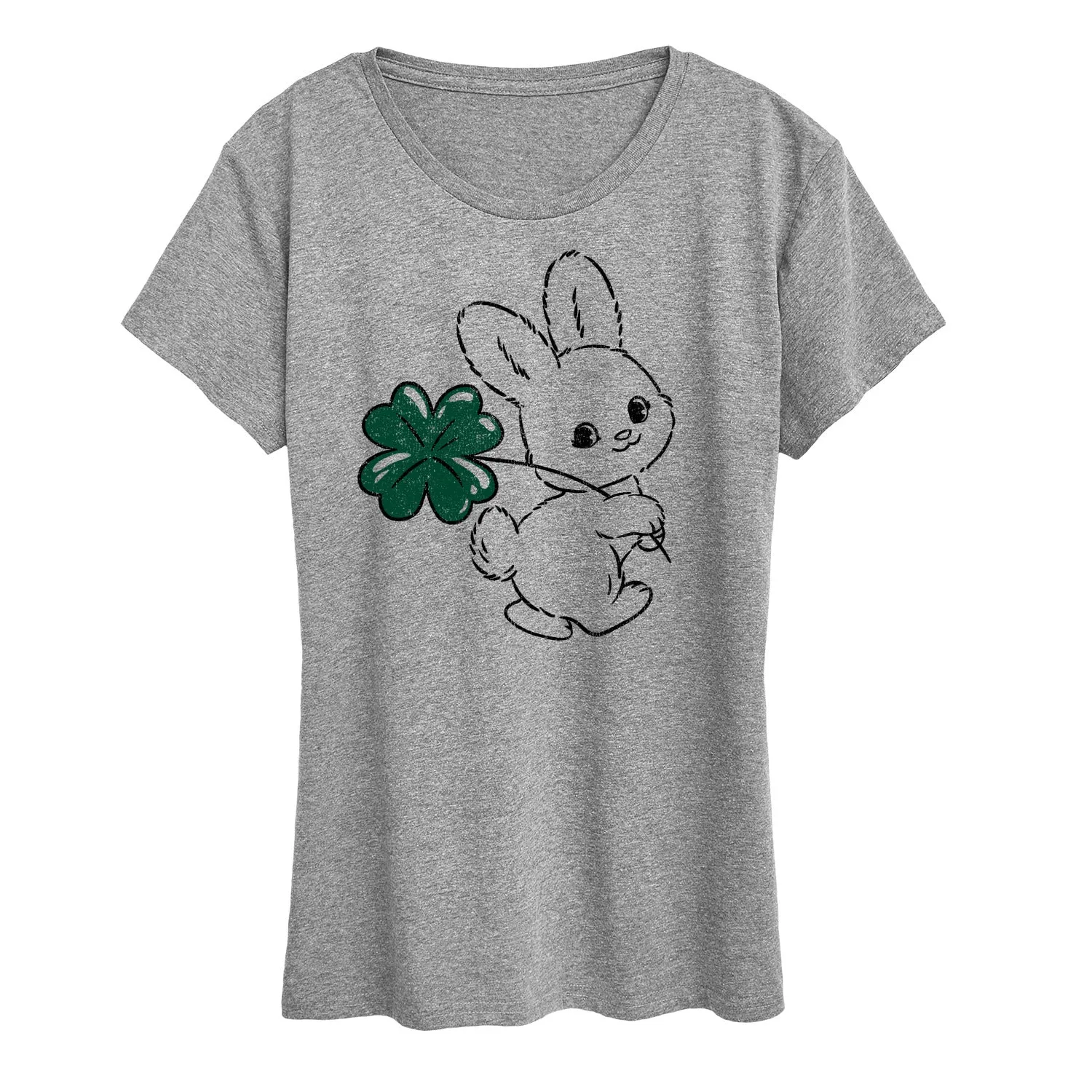Instant Message - Bunny And Clover - Women's Short Sleeve Graphic T-Shirt sold by Zulily product image thumbnail 3
