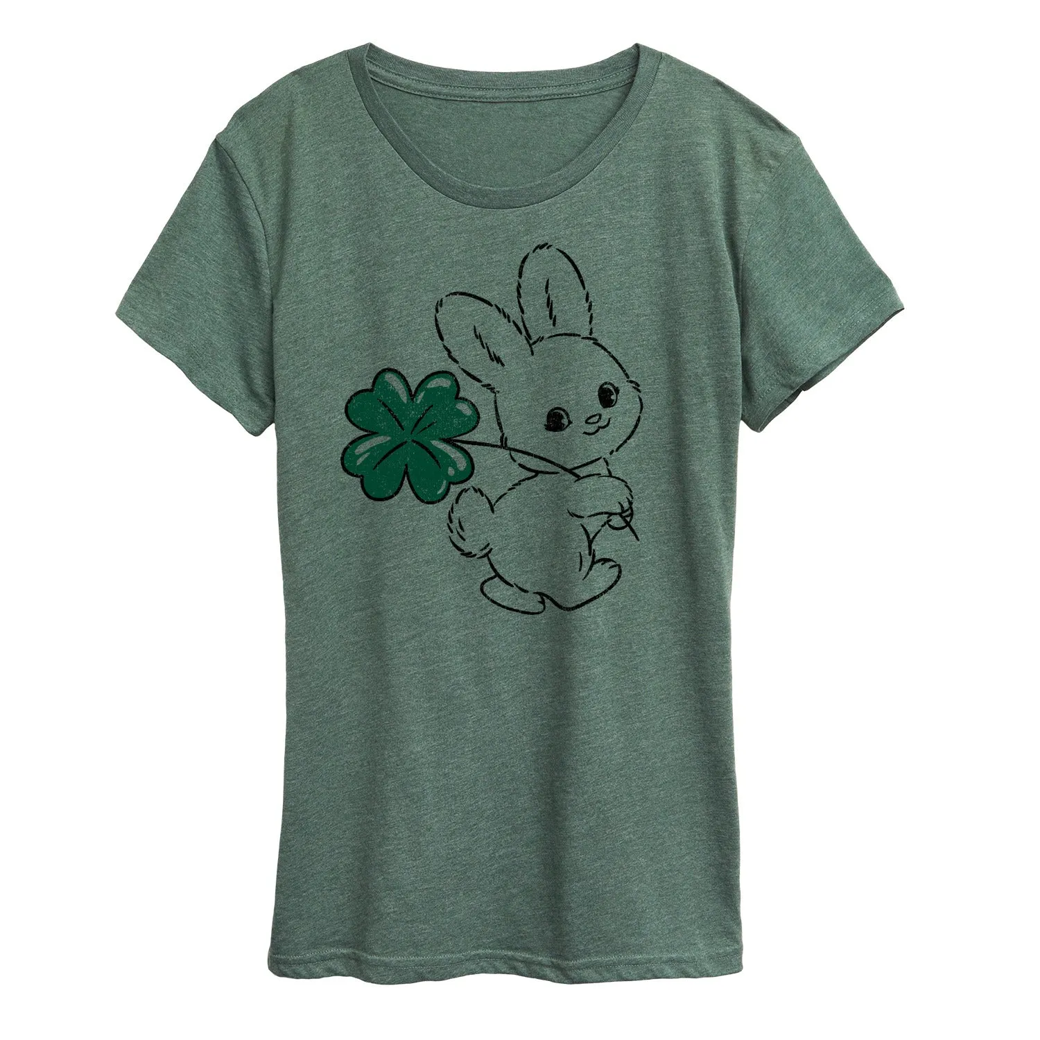 Instant Message - Bunny And Clover - Women's Short Sleeve Graphic T-Shirt sold by Zulily product image thumbnail 4