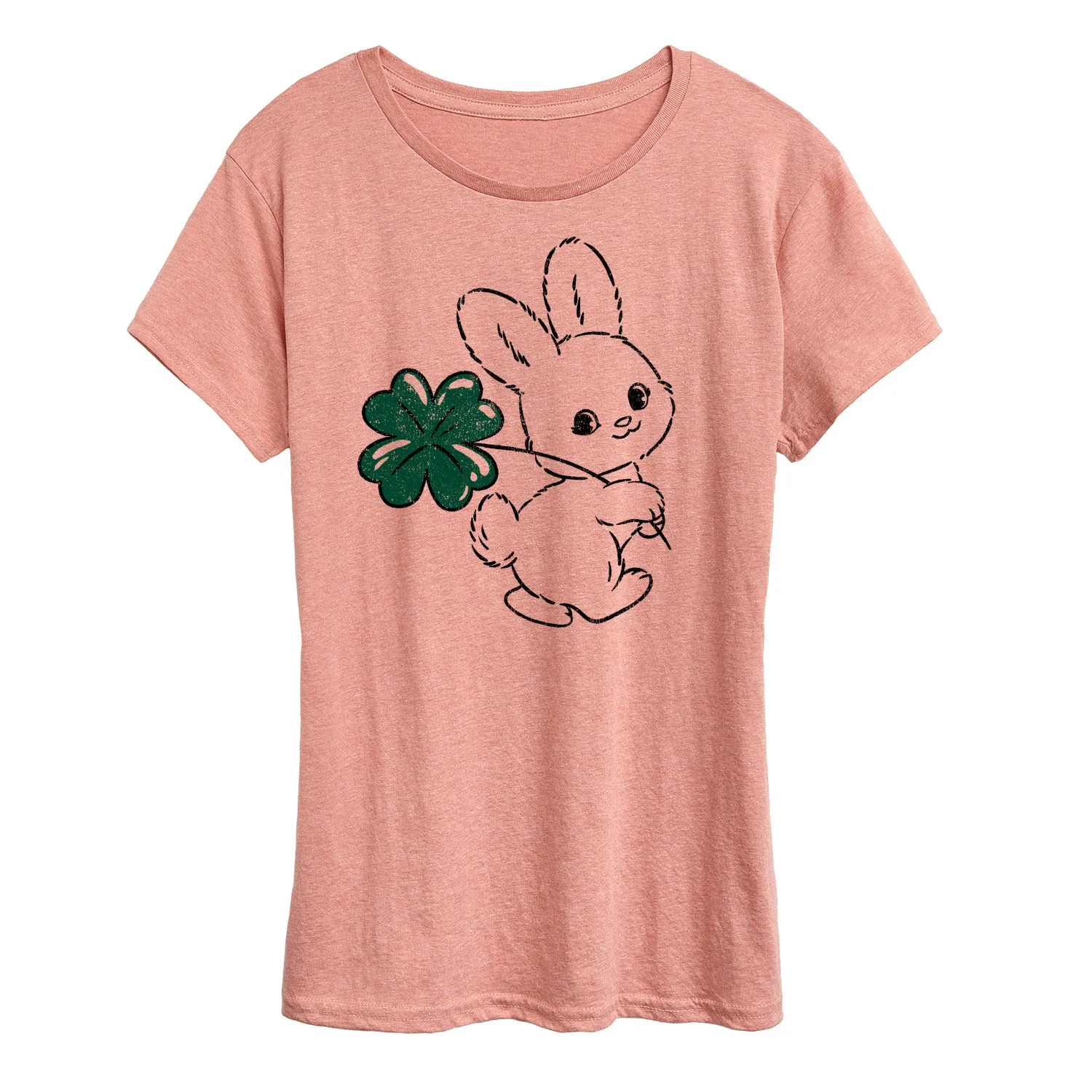 Instant Message - Bunny And Clover - Women's Short Sleeve Graphic T-Shirt sold by Zulily