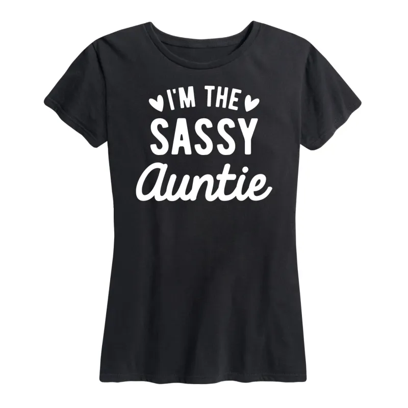 Instant Message - I'm the Sassy Auntie - Women's Short Sleeve Graphic T-Shirt made by Zulily