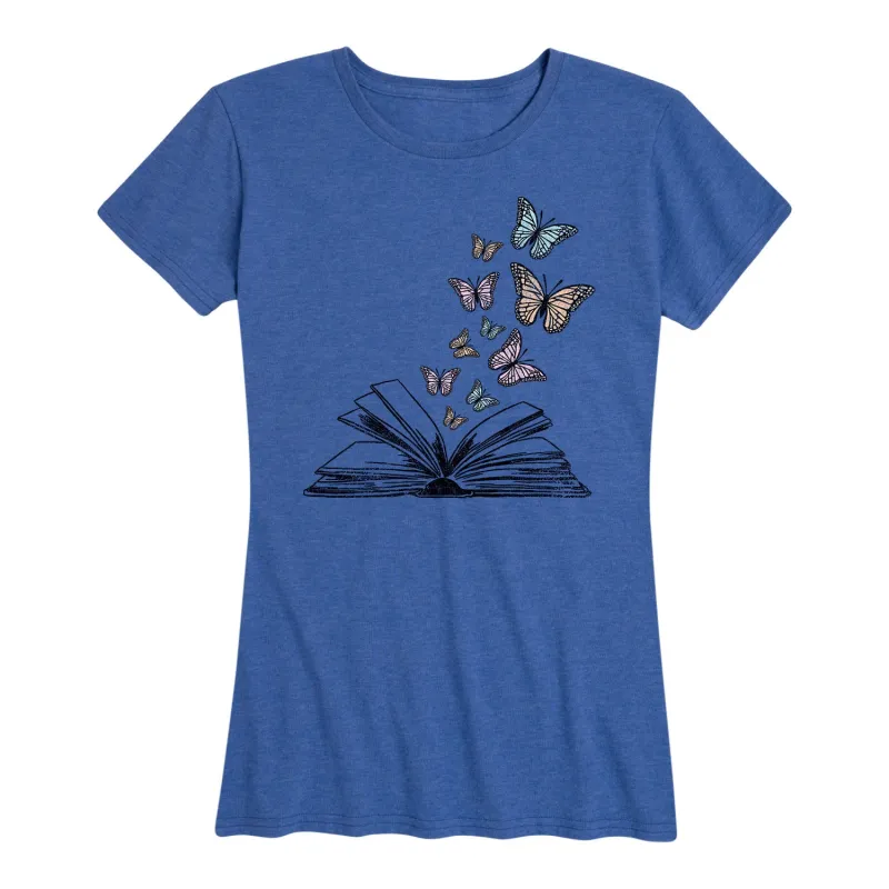 Instant Message - Butterfly Book - Women's Short Sleeve Graphic T-shirt sold by Zulily