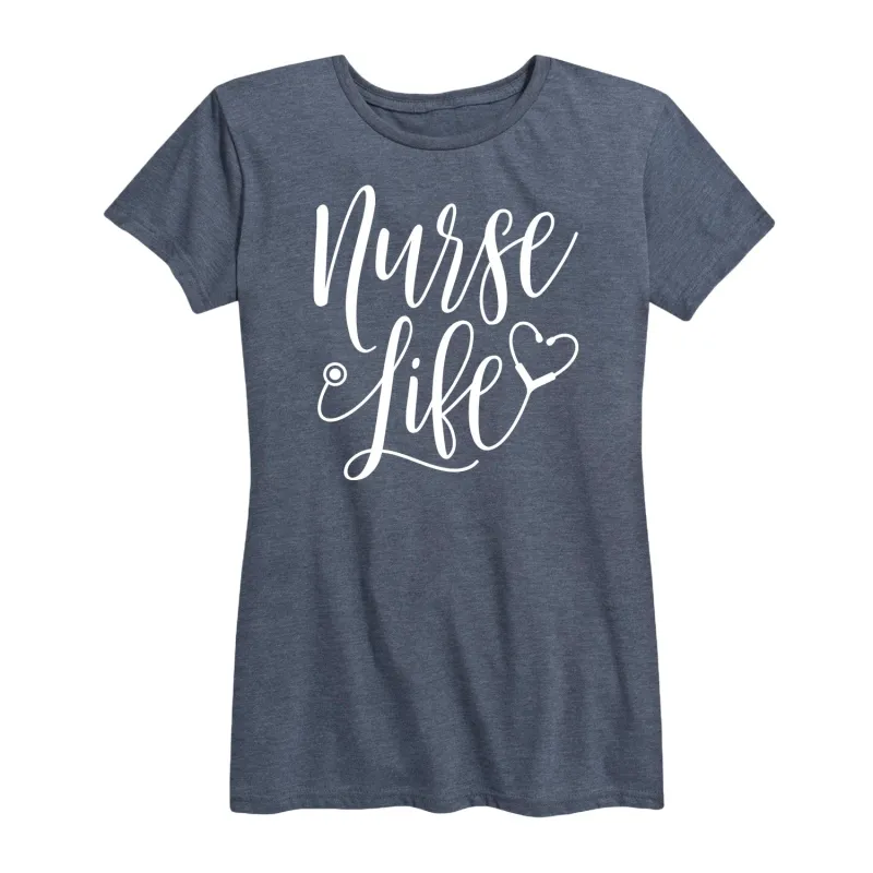 Instant Message - Nurse Life - Women's Short Sleeve Graphic T-Shirt sold by Zulily