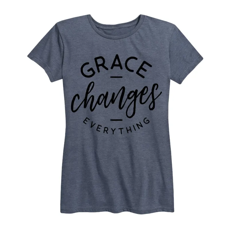 Solid Light - Grace Changes Everything - Women's Short Sleeve Graphic T-Shirt sold by Zulily