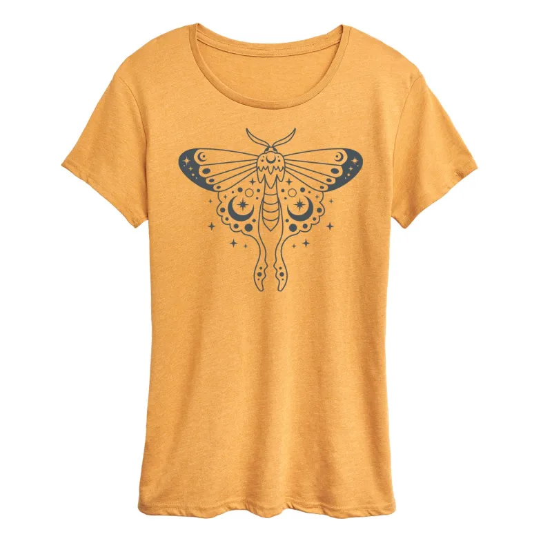 Instant Message - Celestial Luna Moth - Women's Short Sleeve Graphic T-Shirt sold by Zulily