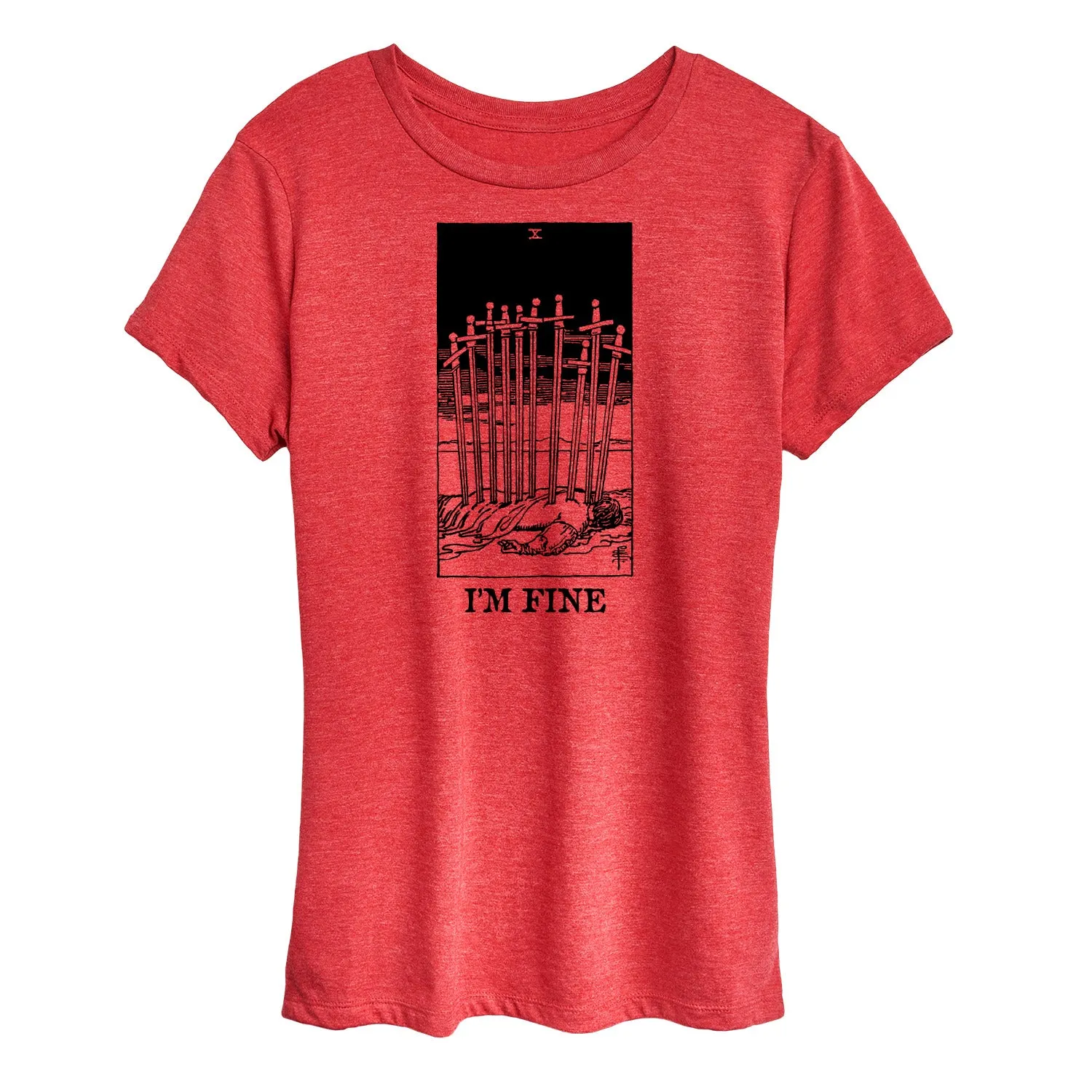 Instant Message - Im Fine Tarot - Women's Short Sleeve Graphic T-Shirt sold by Zulily product image thumbnail 3
