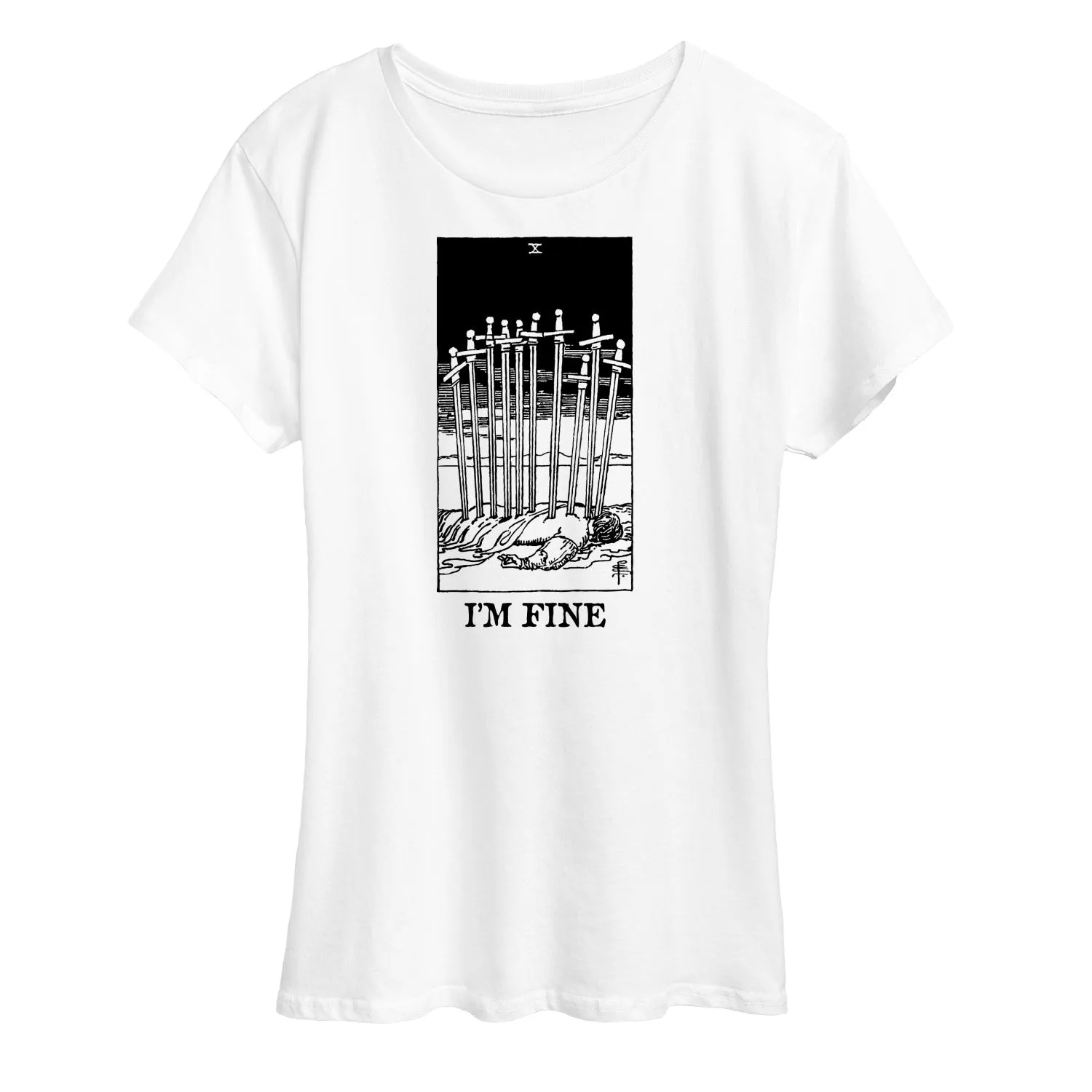 Instant Message - Im Fine Tarot - Women's Short Sleeve Graphic T-Shirt sold by Zulily product image thumbnail 4