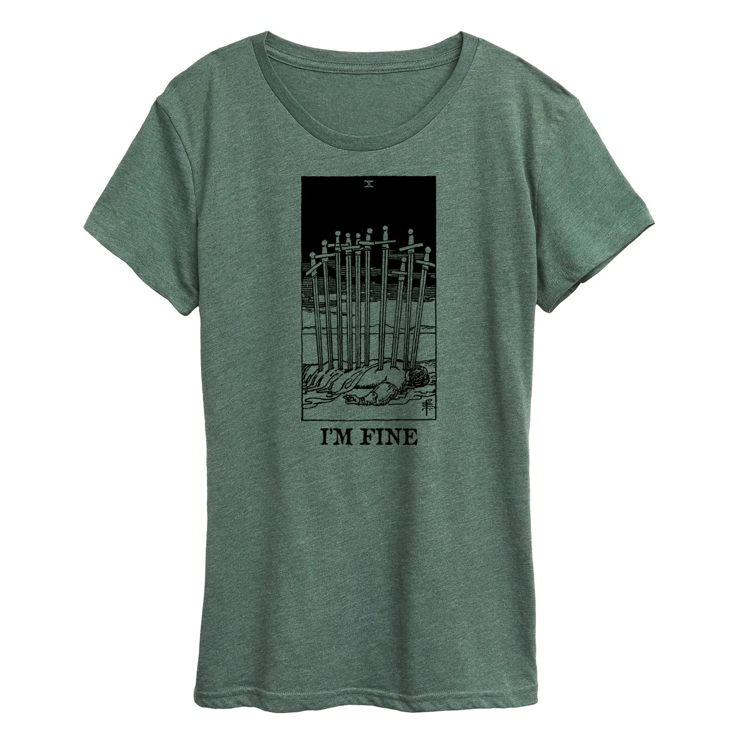 Instant Message - Im Fine Tarot - Women's Short Sleeve Graphic T-Shirt sold by Zulily product image thumbnail 2