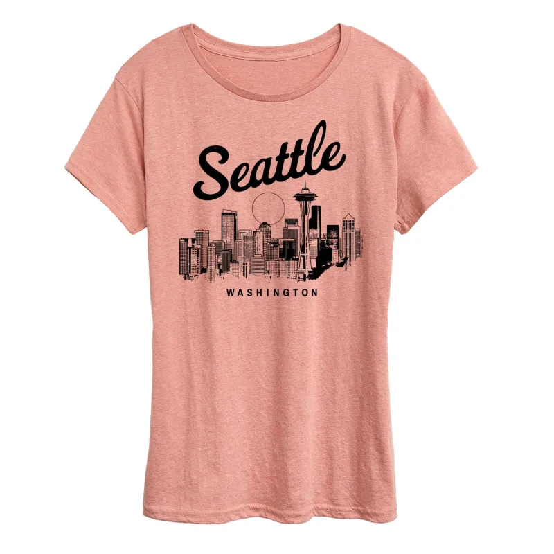 Instant Message - Seattle Washington -Women's Short Sleeve Graphic T-Shirt sold by Zulily