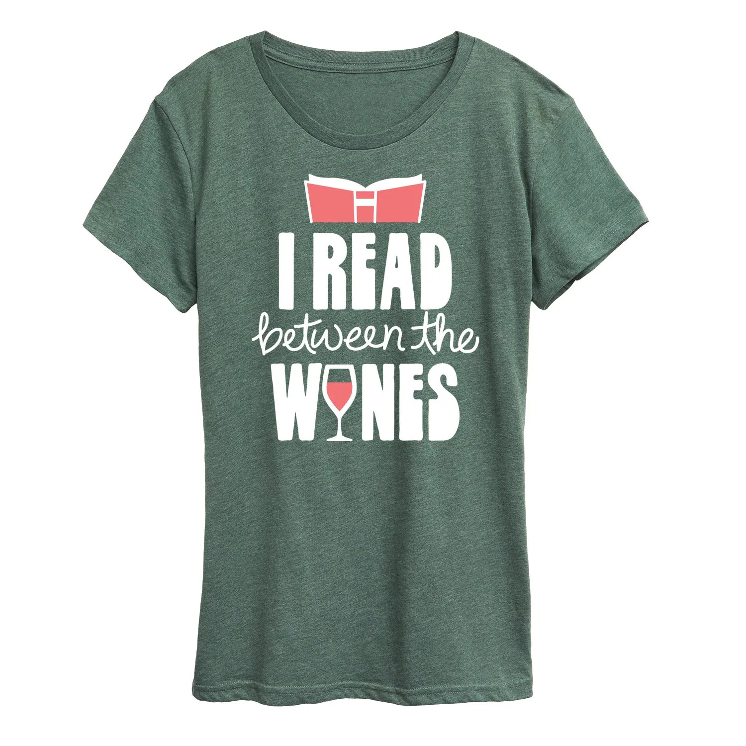 Instant Message - I Read Between The Wines - Women's Short Sleeve Graphic T-Shirt sold by Zulily product image thumbnail 4