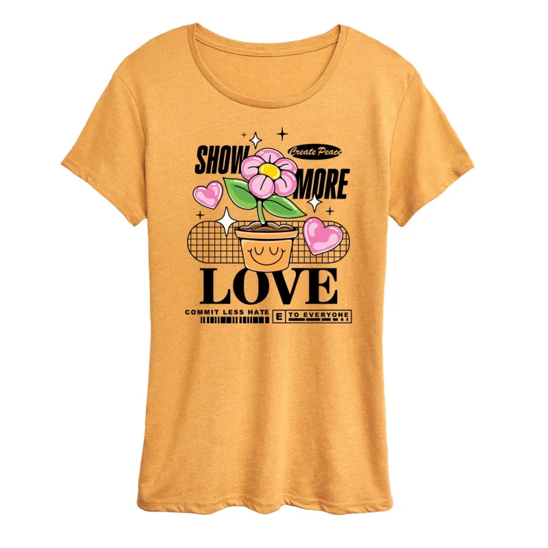 Instant Message - Inspiration - Show More Love Commit Less Hate - Women's Short Sleeve Graphic T-Shirt sold by Zulily