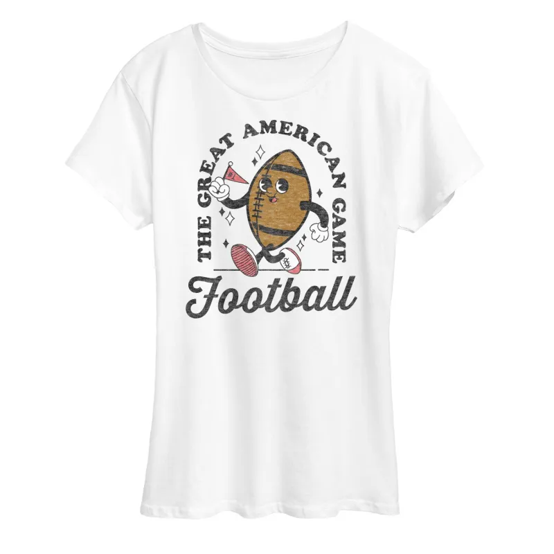 Instant Message - Vintage Football Mascot - Women's Short Sleeve Graphic T-Shirt sold by Zulily