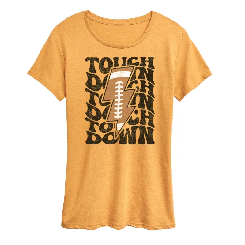 Instant Message - Football Lightning Bolt Touchdown - Women's Short Sleeve Graphic T-Shirt sold by Zulily