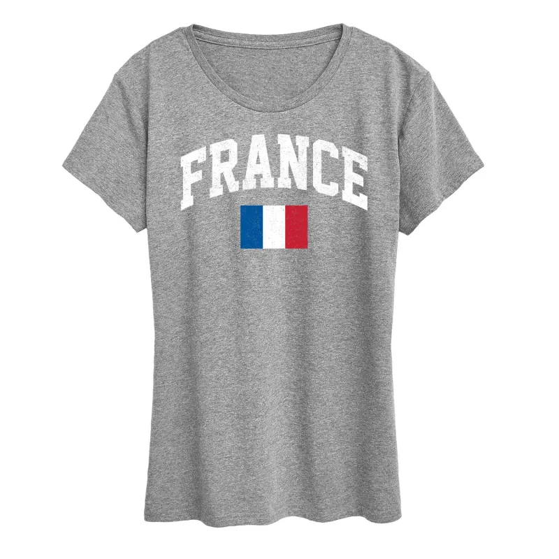 Instant Message - France Flag - Women's Short Sleeve Graphic T-Shirt sold by Zulily