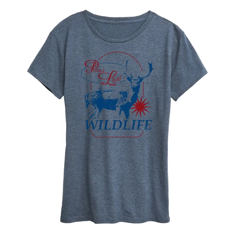 Instant Message - Protect Local Wildlife - Women's Short Sleeve Graphic T-Shirt sold by Zulily