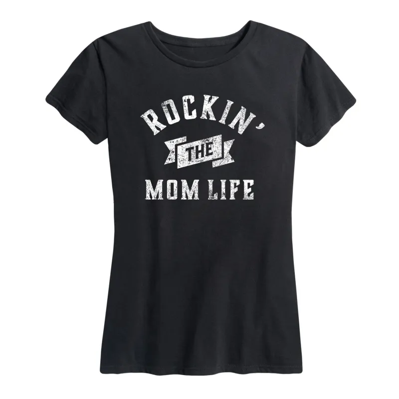 Instant Message - Rockin Mom Life - Gift For Mom Fathers Day - Women's Short Sleeve Graphic T-Shirt made by Zulily