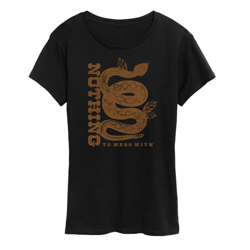 Instant Message - Rattlesnake Nothing To Mess With - Women's Short Sleeve Graphic T-Shirt made by Zulily