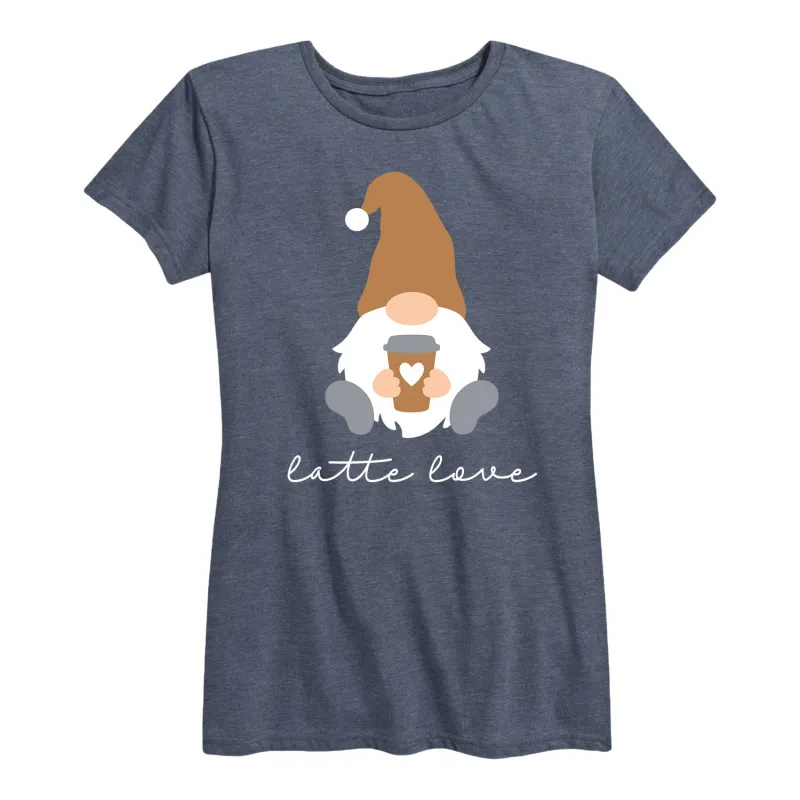 Gnome Latte Love - Women's Short Sleeve Graphic T-Shirt sold by Zulily