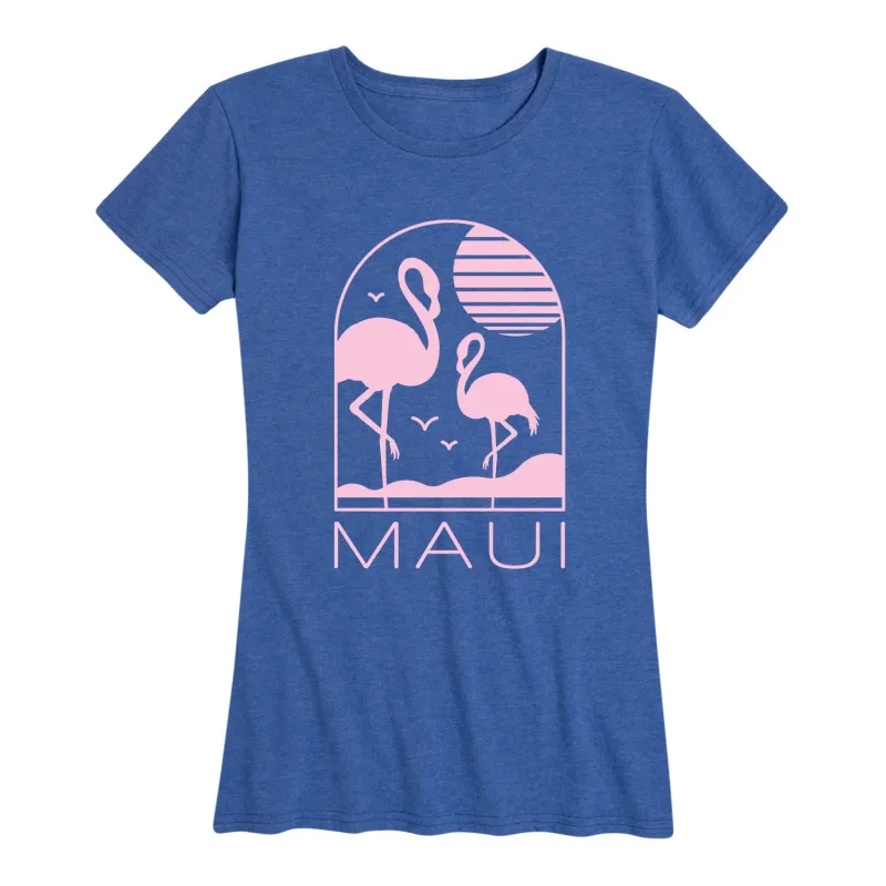 Instant Message - Maui Flamingos - Women's Short Sleeve Graphic T-Shirt sold by Zulily