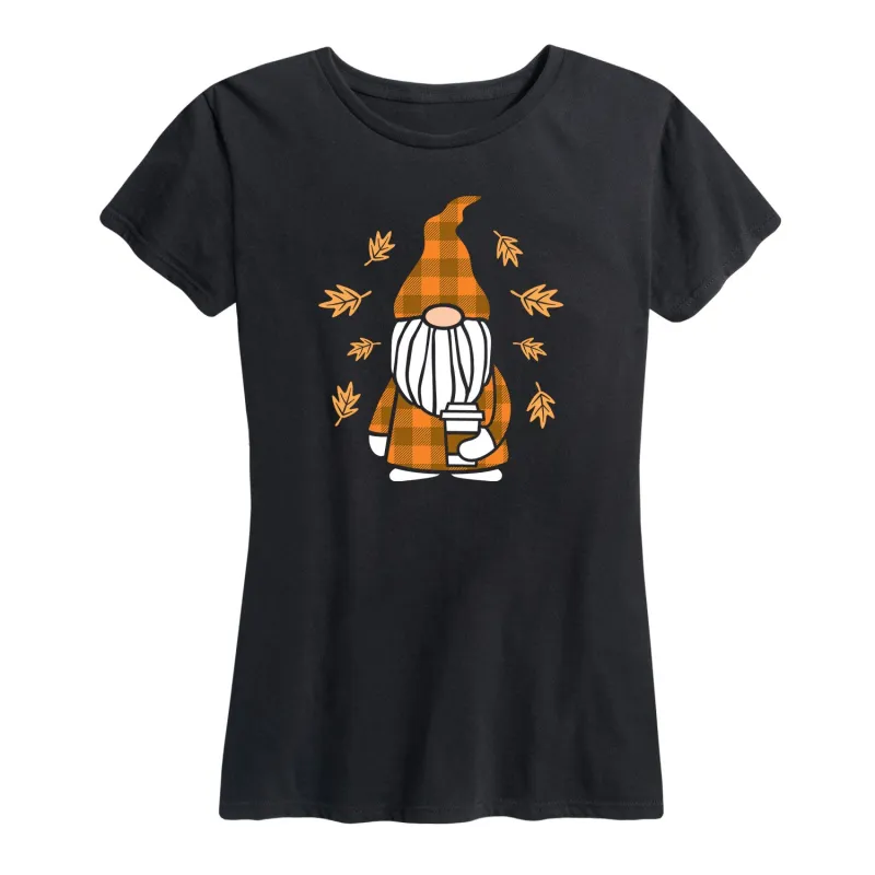Instant Message - Fall Gnome - Women's Short Sleeve Graphic T-Shirt sold by Zulily