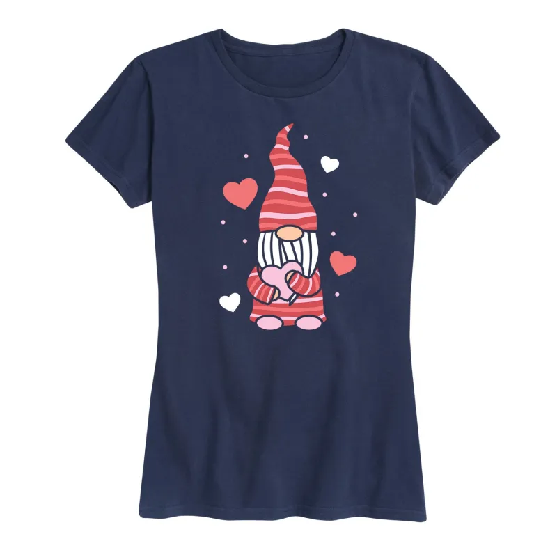 Instant Message - Valentine's Gnome - Women's Short Sleeve Graphic T-Shirt sold by Zulily