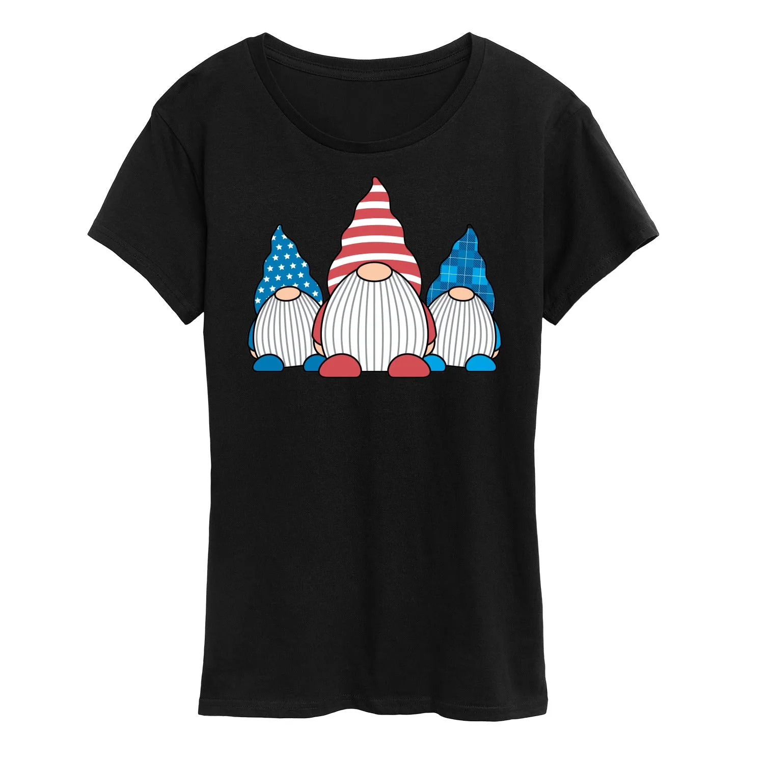 Instant Message - Patriotic Gnomes - Women's Short Sleeve Graphic T-Shirt sold by Zulily