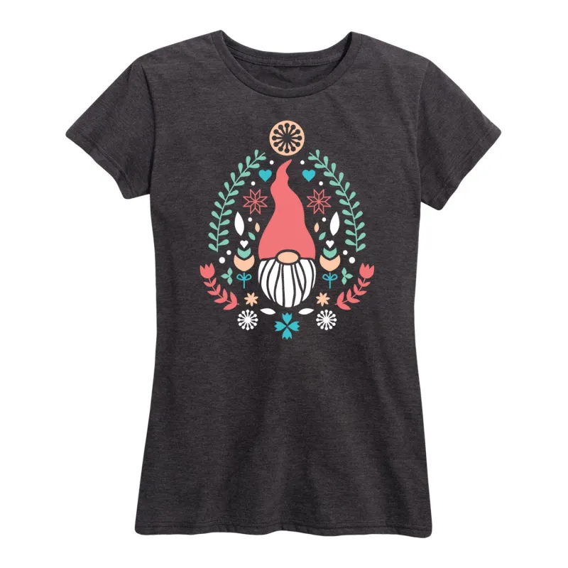 Instant Message - Scandinavian Gnome Spring - Women's Short Sleeve Graphic T-Shirt sold by Zulily
