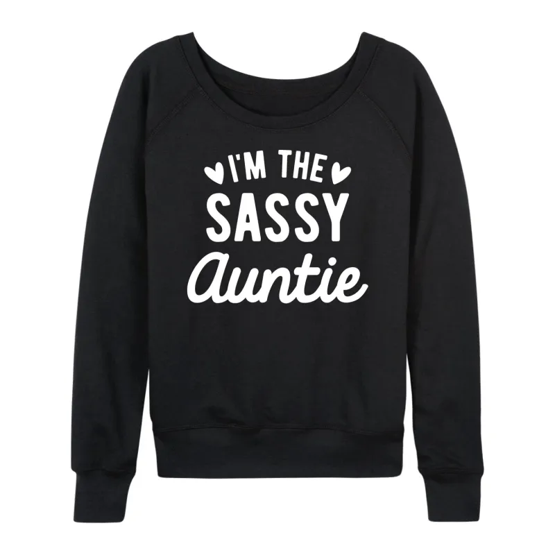 Instant Message - I'm The Sassy Auntie - Women's Lightweight French Terry Long Sleeve Shirt sold by Zulily
