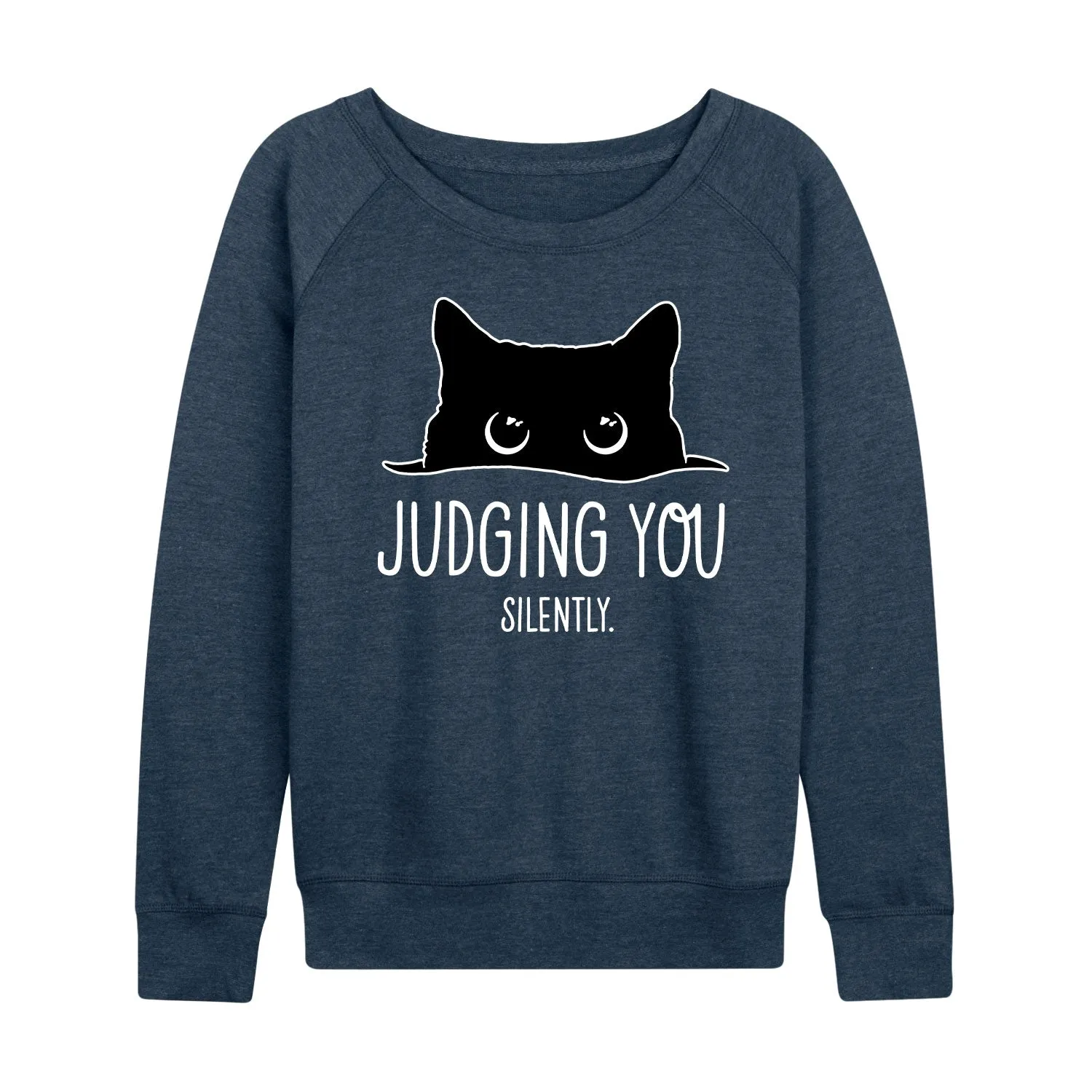 Instant Message - Judging Silently White Ink - Women's Lightweight French Terry Long Sleeve Shirt sold by Zulily product image thumbnail 4