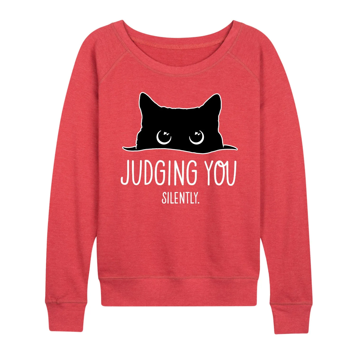 Instant Message - Judging Silently White Ink - Women's Lightweight French Terry Long Sleeve Shirt sold by Zulily